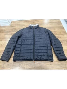 Save The Duck Sherpa Lined Quilted Jacket Black Men's L Full Zip